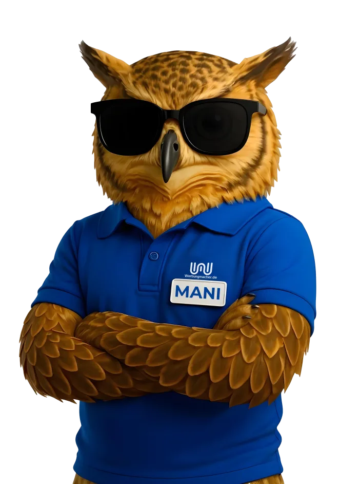 Mani, die Werbeeule von Werbungmacher.de